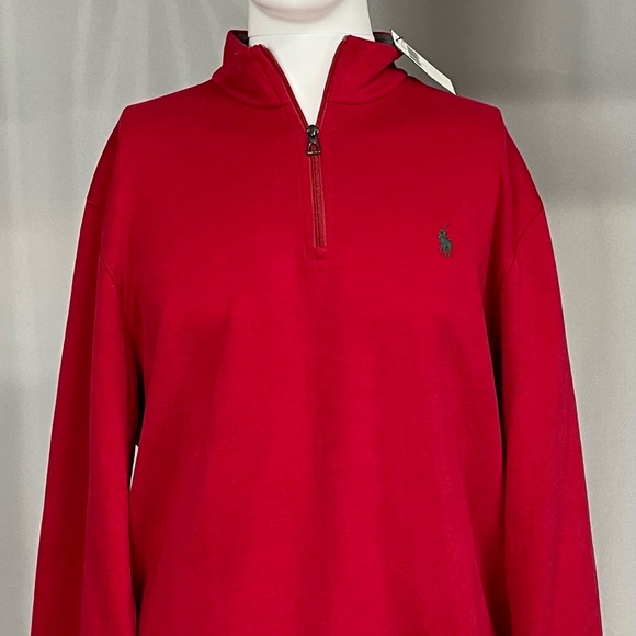 New Large Polo Ralph Lauren Red Quarterzip Sweatshirt - Picture 1 of 5
